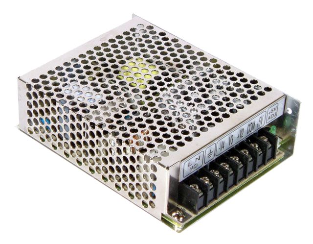 MEAN WELL Switching Power Supply, RQ-65C, -15V dc, 0.5A, 65W, Quad Output, 110/230V Input Voltage