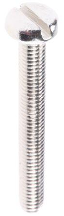 Slot Pan Head Machine Screw Brass Nickel Plated, M3 x 25mm