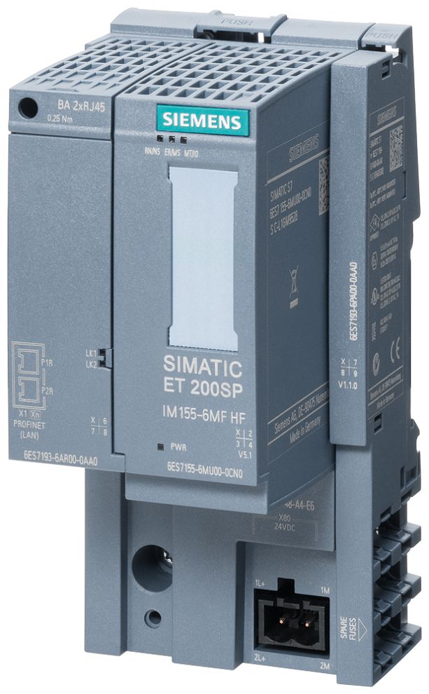 Siemens - Interface Module for use with ET 200SP, 117 x 50 x 74 mm, 24 V DC, 6ES7155