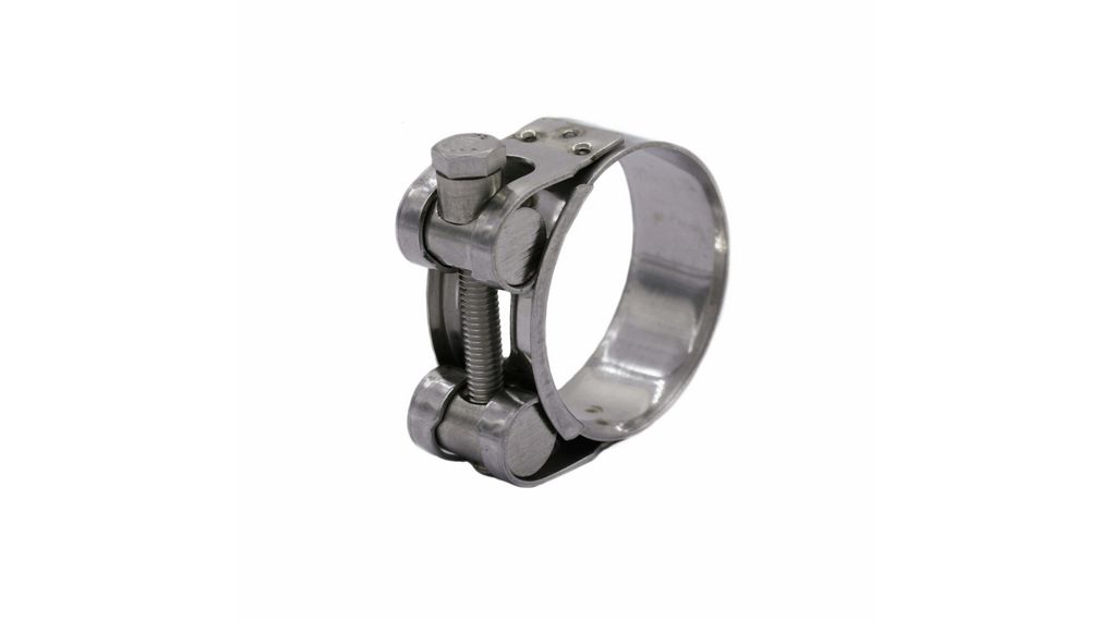 RND Steel Bolt Head Hose Clamp, 20mm Band Width, 55 → 59mm ID