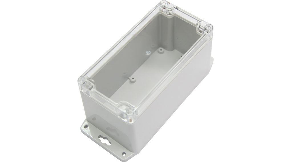 RND RND 455 Series Light Grey Polycarbonate General Purpose Enclosure, IP67, Light Grey Lid, 80x160x85mm
